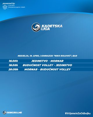 Turnir kadetskog prvenstva Crne Gore u Baru - Odbojka Crna Gora