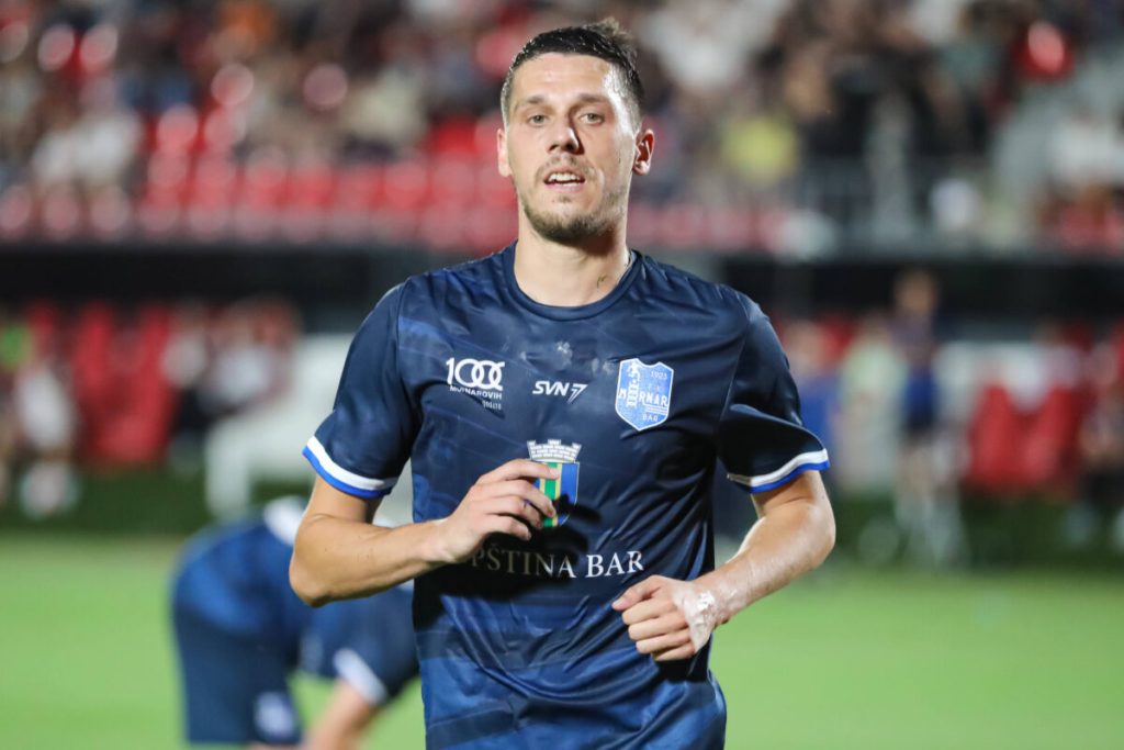 Darko Zoric of FC Mornar Bar during the UEFA Europa Conference League first qualifying round match between FC Dinamo Tbi